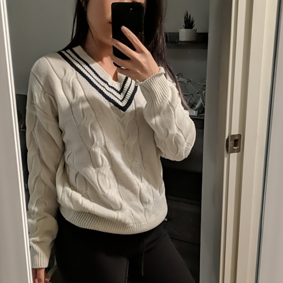 korean v neck sweater